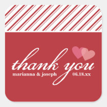 Sweet Stripes Personalized Thank You Sticker stickers