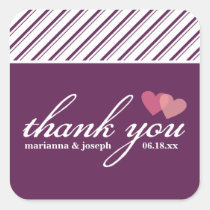Sweet Stripes Personalized Thank You Sticker stickers