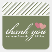 Sweet Stripes Personalized Thank You Sticker stickers