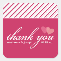 Sweet Stripes Personalized Thank You Sticker stickers