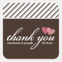 Sweet Stripes Personalized Thank You Sticker stickers