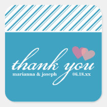 Sweet Stripes Personalized Thank You Sticker stickers