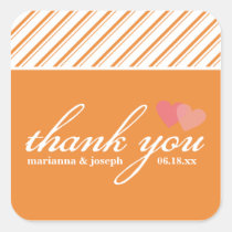 Sweet Stripes Personalized Thank You Sticker stickers