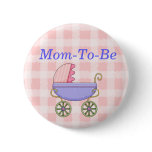 Sweet Stroller Baby Shower Mommy Pin Button