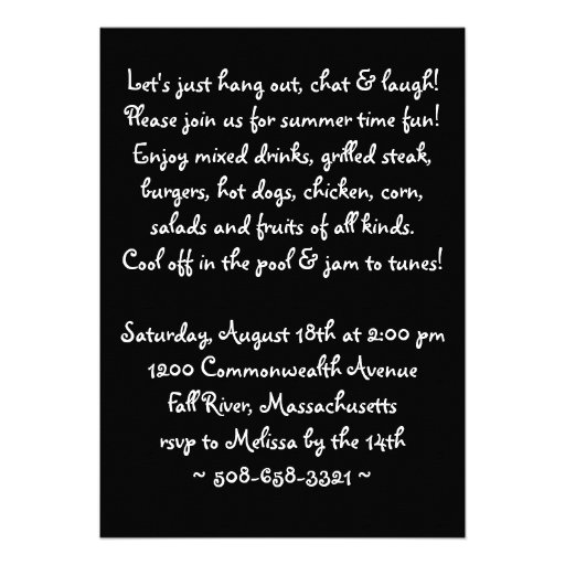 Sweet Summer Time Treats Party Invite