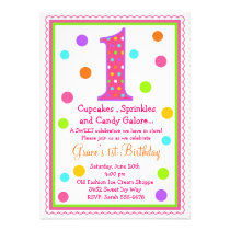 Sweet Surprise 1st  Birthday Invitation invitations