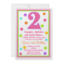 Sweet Surprise 2nd  Birthday Invitation