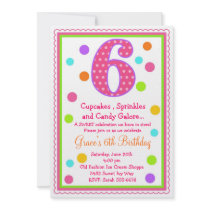 Sweet Surprise 6th Birthday Invitation