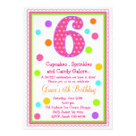 Sweet Surprise 6th Birthday Invitation
