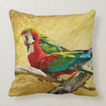 Sweet, Sweet Love Macaw Parrot Pillow by Lois Brya pillows