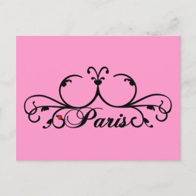 Sweet Swirly Paris Tees and Gifts Postcards
