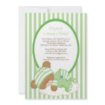Sweet Teddy Bear Baby Shower Invitation Green