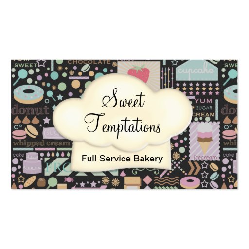 Sweet Temptations Bakery Boutique Business Cards (front side)