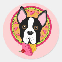 Sweet Terrier Round Stickers