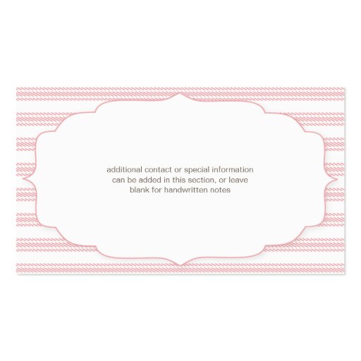 Sweet Ticking Stripes (pink2) Mommy Business Cards (back side)