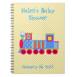 Sweet Toy Train Baby Shower Notebook