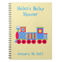 Sweet Toy Train Baby Shower Notebook