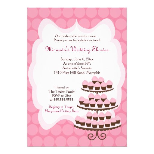Sweet Treat Cupcake Bridal Shower 5x7 Invitation
