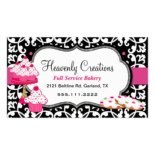 Sweet Treats and Damask Bakery Business Card