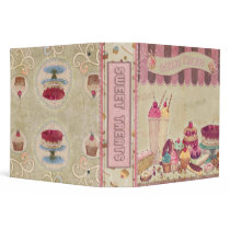 Sweet Treats Beige 3 Ring Binders