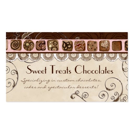 Sweet Treats Dessert Bakery Business Cards (front side)