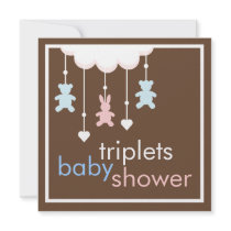 Sweet Triplets Mobile Baby Shower Invitation