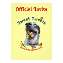 Sweet Tweets Bird Dog Custom Invite