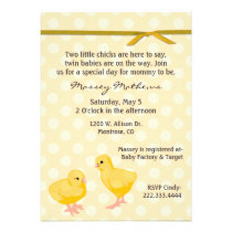 Sweet Twin Chicks Shower Invitation invitations