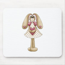 sweet valentine bunny rabbit mousepads