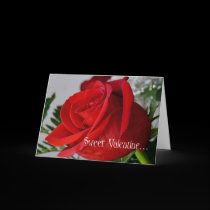 Sweet Valentine-Deep Red Rose cards