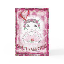 Sweet Valentine Little Ballerina Greeting Card