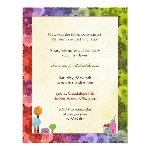 Sweet Village New Home Party Invitations