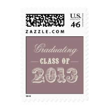 Sweet Vintage Graduation Postage Stamp - Plum