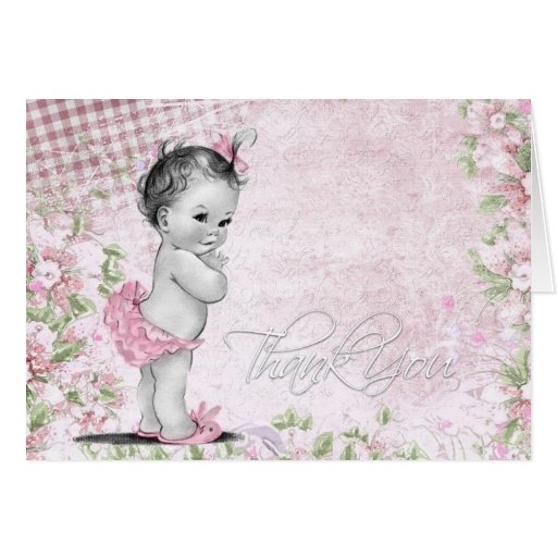 Sweet Vintage Pink Baby Shower Thank You Cards | Zazzle