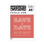 Sweet Vintage Save The Date Postage Stamp - Coral stamps