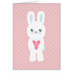 Sweet White Bunny Valentine Greeting Greeting Cards