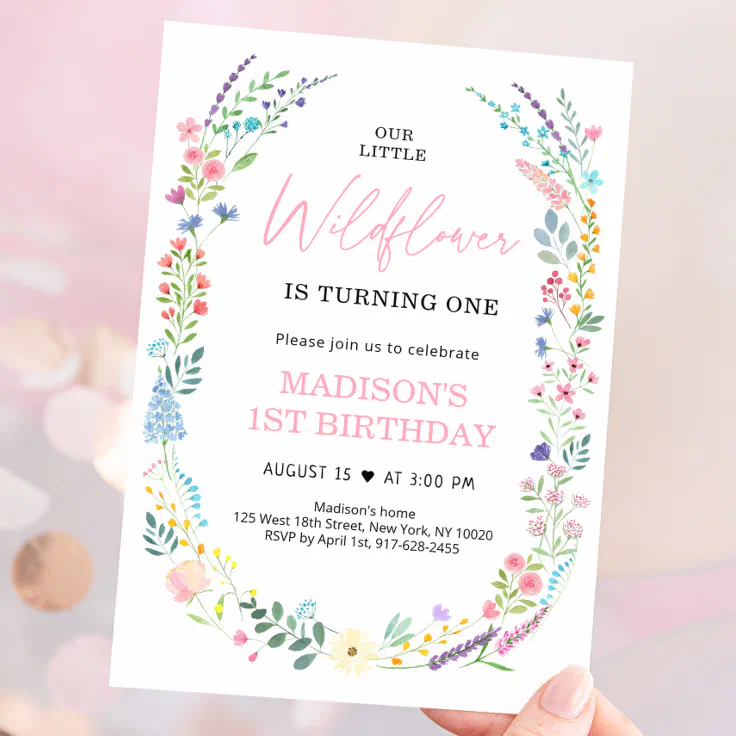 Sweet Wildflower Birthday Invitation Zazzle