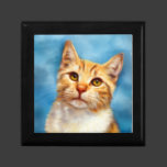 Sweet William - Orange Tabby Cat Art Jewelry Box