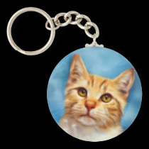 Sweet William - Orange Tabby Cat Art keychains