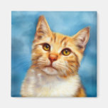 Sweet William - Orange Tabby Cat Art Fridge Magnets