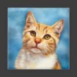 Sweet William - Orange Tabby Cat Art Fridge Magnets