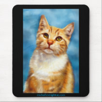 Sweet William - Orange Tabby Cat Art mousepads