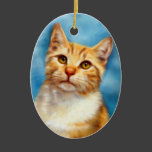 Sweet William - Orange Tabby Cat Art Christmas Ornament