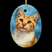 Sweet William - Orange Tabby Cat Art ornaments