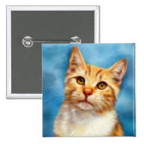 Sweet William - Orange Tabby Cat Art buttons
