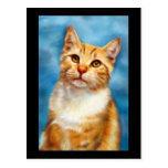 Sweet William - Orange Tabby Cat Art Post Card