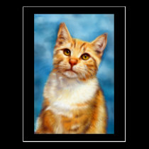 Sweet William - Orange Tabby Cat Art postcards