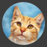 Sweet William - Orange Tabby Cat Art Sticker