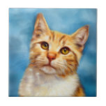Sweet William - Orange Tabby Cat Art Ceramic Tile