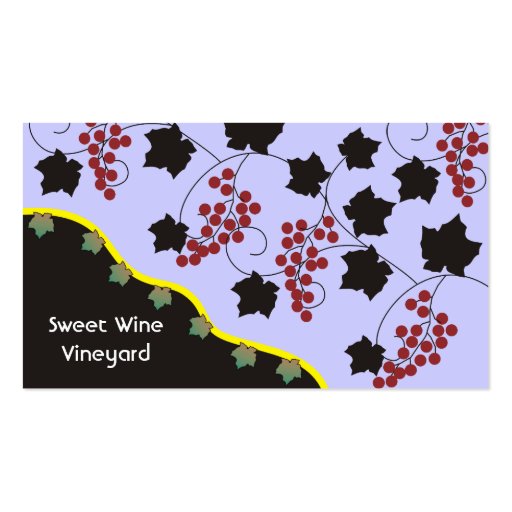 Sweet Wine Vineyard Business Cards (front side)